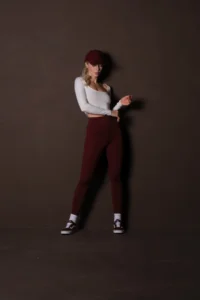 Domoda Burgundy Karioca Stitching Detailed Extra Flexible Women's Leggings with Sporty Detail @amazon - Image 6