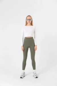 Domoda Extra Flexible Women's Leggings with Mint Karyoka Stitching Detail, Sporty Detail @amazon - Image 3