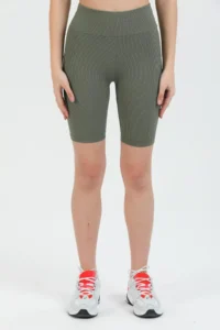 Domoda Mint High Waist Short Shorts Sports Ribbed Biker Tights - Image 3