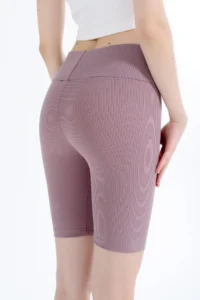 Domoda Powder High Waist Short Shorts Sports Ribbed Biker Tights - Image 3