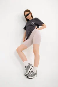 Domoda Stone High Waist Short Shorts Sports Ribbed Biker Tights