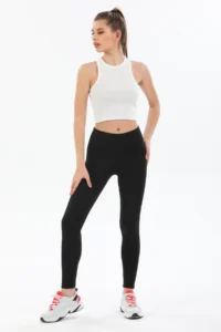 Domoda Black High Waist Slimming Effective Knitted Tights Steel Interlock - Image 4
