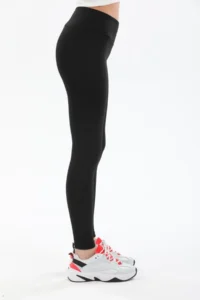 Domoda Black High Waist Knitted Plus Size Tights with Steel Interlock - Image 5