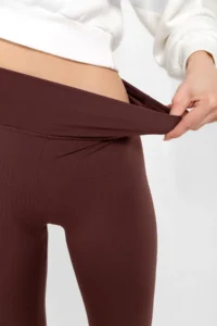 Domoda Brown Extra High Waist Stitched Winter Fleece Push Up Women's Tights @simena - Image 3