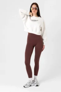 Domoda Brown Extra High Waist Stitched Winter Fleece Push Up Women's Tights @simena - Image 7