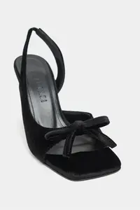 Nisantasi Shoes LILITH Black Velvet Fiyonk Detailed Women Heels Shoes - Image 3