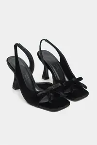 Nisantasi Shoes LILITH Black Velvet Fiyonk Detailed Women Heels Shoes - Image 5