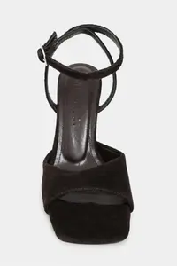 Nisantasi Shoes Luby BROWN GENUINE SUEDE Ankle Tied Women Feta Heels Shoes - Image 3