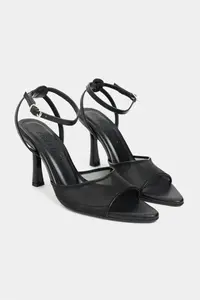 Nisantasi Shoes Rody Black Net Ankle Tie Women Thin Heels Sandals - Image 6
