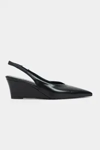 Nisantasi Shoes MELONY Black MATTE Arka Bant Detailed Pointed toe Women Heels Shoes