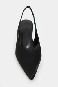 Nisantasi Shoes MELONY Black Satin Arka Bant Detailed Pointed toe Women Heels Shoes - Image 4