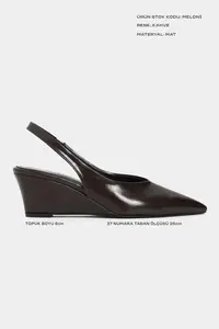 Nisantasi Shoes MELONY COFFEE MATTE Arka Bant Detailed Pointed toe Women Heels Shoes - Image 2