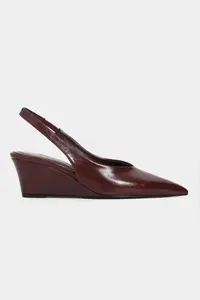 Nisantasi Shoes MELONY Burgundy MATTE Arka Bant Detailed Pointed toe Women Heels Shoes