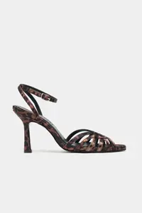 Nisantasi Shoes Mery LEO Satin Ankle Strap Women Heels Sandals