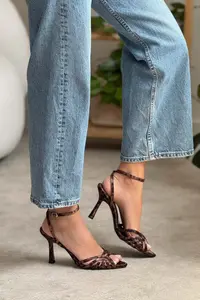 Nisantasi Shoes Mery LEO Satin Ankle Strap Women Heels Sandals - Image 10