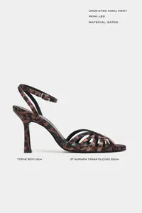 Nisantasi Shoes Mery LEO Satin Ankle Strap Women Heels Sandals - Image 3