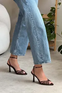 Nisantasi Shoes Mery LEO Satin Ankle Strap Women Heels Sandals - Image 4