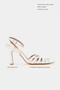Nisantasi Shoes Mery PEARL MATTE Ankle Tied Women Heels Sandals - Image 3