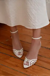 Nisantasi Shoes Mery PEARL MATTE Ankle Tied Women Heels Sandals - Image 5