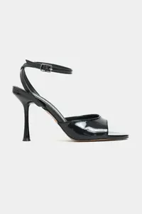 Nisantasi Shoes Charms Black Patent Bilek Belt Detailed Women Thin Heels Shoes - Image 6