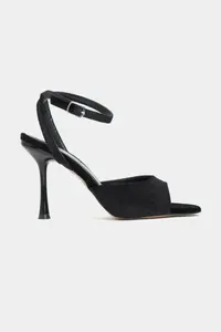 Nisantasi Shoes Charms Black Velvet Bilek Belt Detailed Women Thin Heels Shoes - Image 2