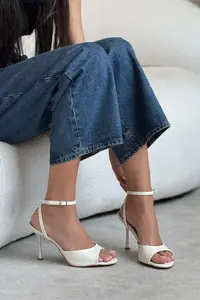 Nisantasi Shoes Charms PEARL MATTE Bilek Belt Detailed Women Thin Heels Shoes - Image 4