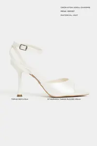 Nisantasi Shoes Charms PEARL MATTE Bilek Belt Detailed Women Thin Heels Shoes - Image 6