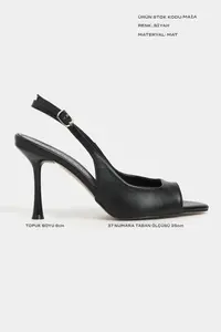 Nisantasi Shoes Maia Black MATTE Pointed toe Front Light Thin Heels Women Shoes - Image 2