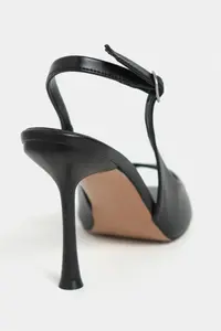 Nisantasi Shoes Maia Black MATTE Pointed toe Front Light Thin Heels Women Shoes - Image 4