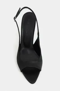 Nisantasi Shoes Maia Black Satin Pointed Toe Front Light Thin Heels Women Shoes - Image 4