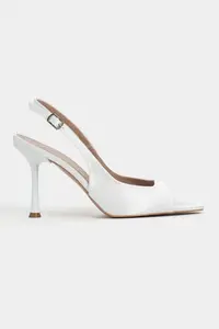 Nisantasi Shoes MAIA Pearl Satin Pointed Toe Front Light Thin Heels Women Shoes