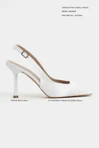 Nisantasi Shoes MAIA Pearl Satin Pointed Toe Front Light Thin Heels Women Shoes - Image 2