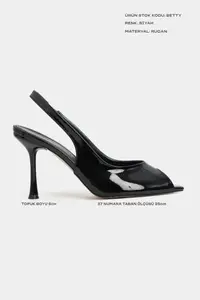 Nisantasi Shoes Betty Black Patent Burnu Light Women Heels Shoes - Image 2