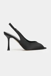 Nisantasi Shoes Betty Black Satin Burnu Light Women Heels Shoes