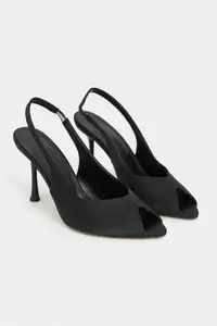 Nisantasi Shoes Betty Black Satin Burnu Light Women Heels Shoes - Image 5
