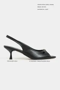 Nisantasi Shoes Rone Black MATTE Pointed toe Front Light with buckle Thin Heels Women Shoes - Image 2
