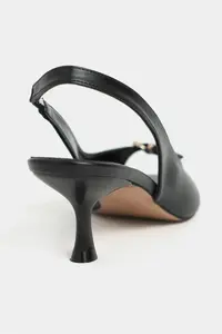 Nisantasi Shoes Rone Black MATTE Pointed toe Front Light with buckle Thin Heels Women Shoes - Image 4