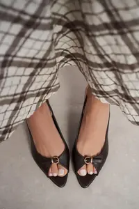 Nisantasi Shoes Rone COFFEE MATTE Pointed toe Front Light with buckle Thin Heels Women Shoes - Image 6