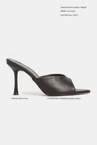 Nisantasi Shoes Rodi COFFEE MATTE Pointed toe Women Thin Heels Slippers - Image 2