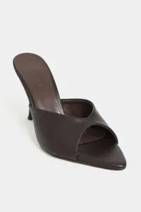 Nisantasi Shoes Rodi COFFEE MATTE Pointed toe Women Thin Heels Slippers - Image 3