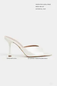 Nisantasi Shoes RODI PEARL MATTE Pointed toe Women Thin Heels Slippers - Image 2