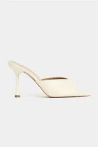 Nisantasi Shoes RODI BUTTER YELLOW MATTE Pointed toe Women Thin Heels Slippers