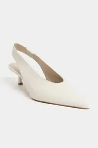 Nisantasi Shoes LUNIX BEIGE MATTE Pointed toe Slingback Thin Heels Women Shoes - Image 3