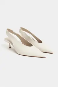 Nisantasi Shoes LUNIX BEIGE MATTE Pointed toe Slingback Thin Heels Women Shoes - Image 6
