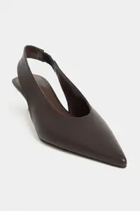Nisantasi Shoes LUNIX COFFEE MATTE Pointed toe Slingback Thin Heels Women Shoes - Image 3