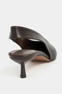 Nisantasi Shoes LUNIX COFFEE MATTE Pointed toe Slingback Thin Heels Women Shoes - Image 4