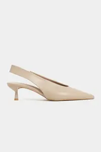 Nisantasi Shoes LUNIX DARK BEIGE MATTE Pointed toe Slingback Thin Heels Women Shoes