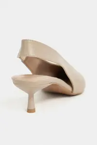 Nisantasi Shoes LUNIX DARK BEIGE MATTE Pointed toe Slingback Thin Heels Women Shoes - Image 4
