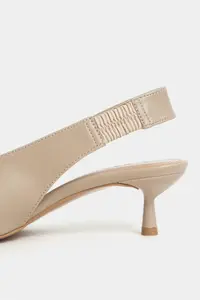 Nisantasi Shoes LUNIX DARK BEIGE MATTE Pointed toe Slingback Thin Heels Women Shoes - Image 5