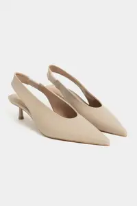 Nisantasi Shoes LUNIX DARK BEIGE MATTE Pointed toe Slingback Thin Heels Women Shoes - Image 6